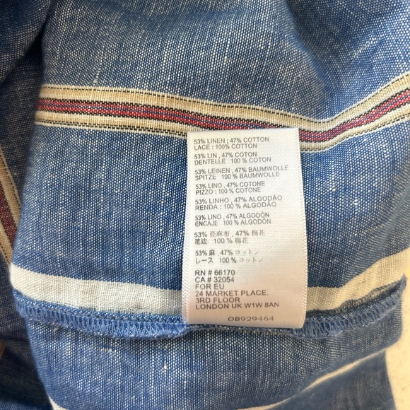 Anthropologie Pilcro Linen Stripe Dress size 14 Cotton Linen - Picture 10 of 12